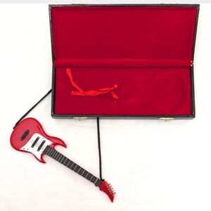 Beautiful Red Electric Guitar Ornament in Case